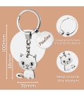 porte clés chat prénom à graver