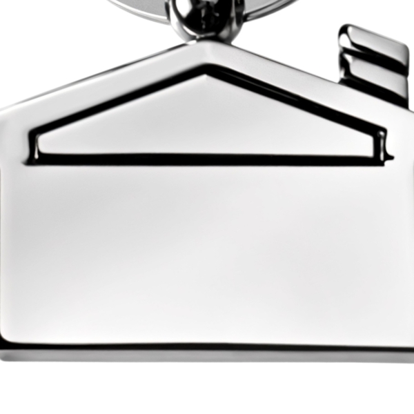 porte clés maison métal chromé texte à graver