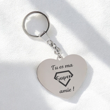 Porte-clés cœur personnalisé - Modèle Super
