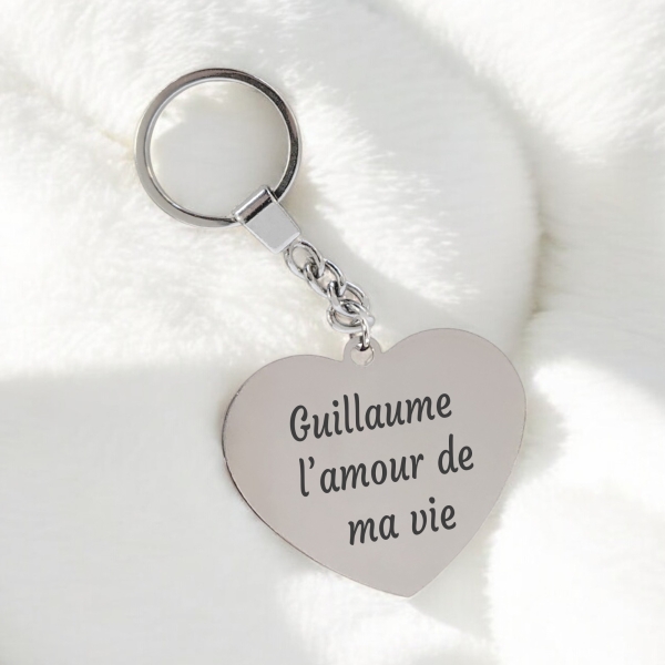 Porte clés cœur texte à graver