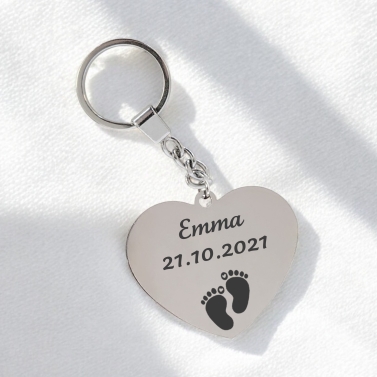 Porte-clés cœur personnalisé - Modèle Enfant