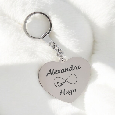 Porte-clés cœur personnalisé - Modèle Infini