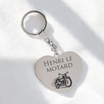 Porte-clés cœur personnalisé - Modèle Moto