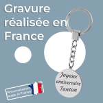 Porte clés rond acier à personnaliser