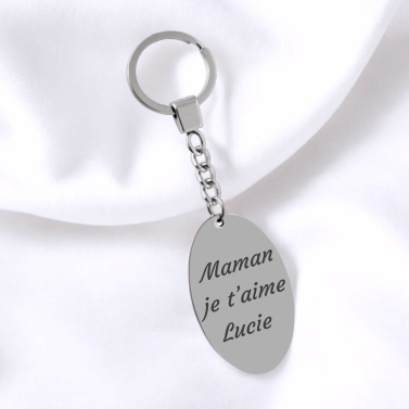 Porte clés ovale avec gravure