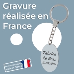 Porte clés ovale avec gravure