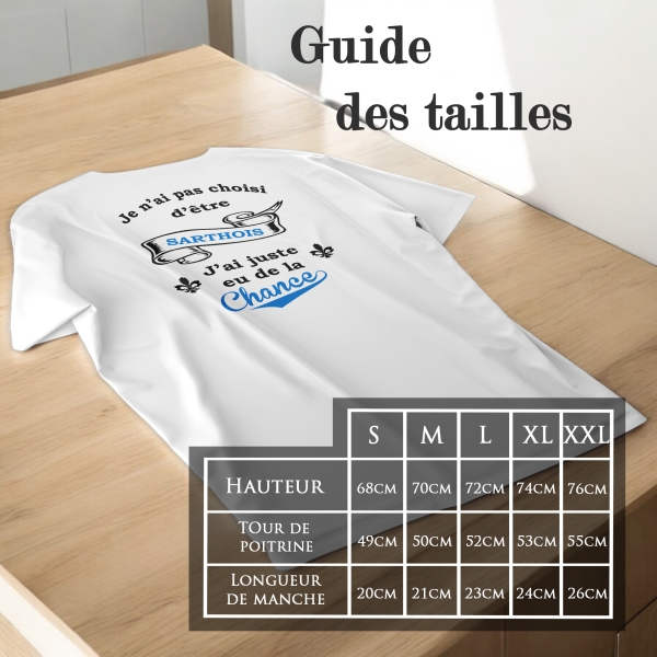 T-Shirt homme "J'ai juste eu de la chance" à personnaliser