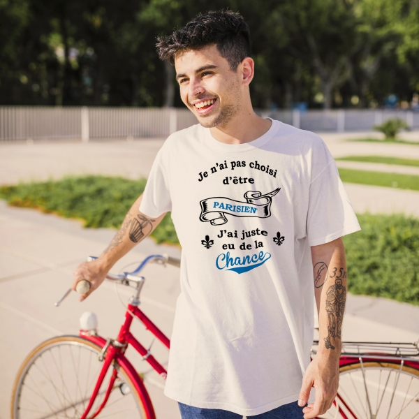 T-Shirt homme "J'ai juste eu de la chance" à personnaliser