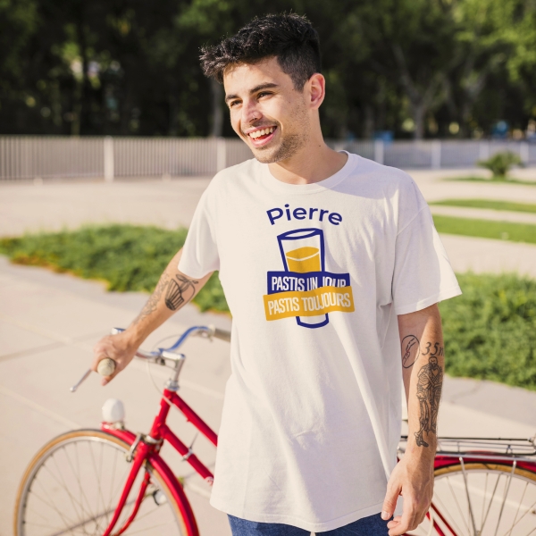 T-Shirt pour homme "Pastis un jour, pastis toujours" à personnalisé