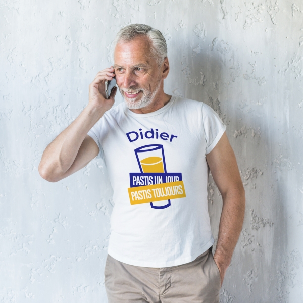 T-Shirt pour homme "Pastis un jour, pastis toujours" à personnalisé