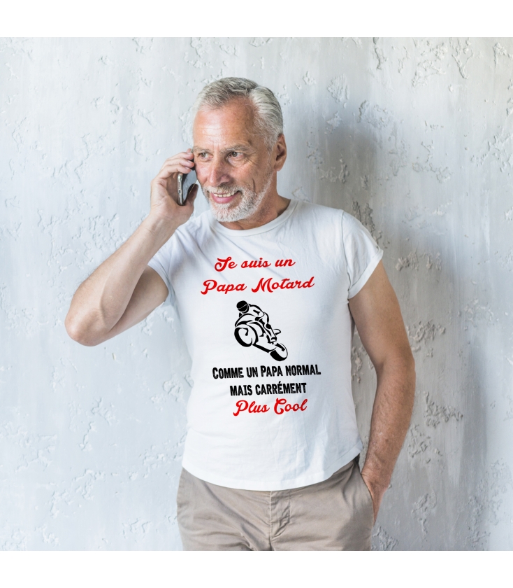 Tee-shirt Papy Biker Motard Cadeau Moto Papi