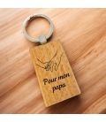 Porte-clés rectangle en bois personnalisé - Modèle Mains