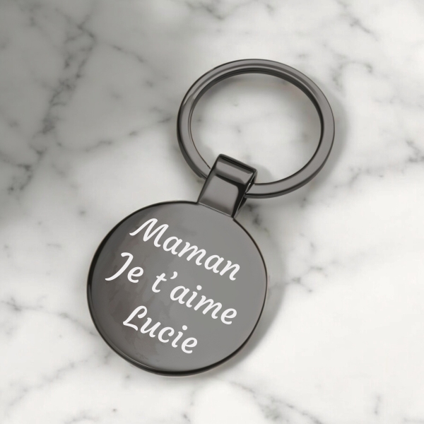 porte clés rond texte à gravé