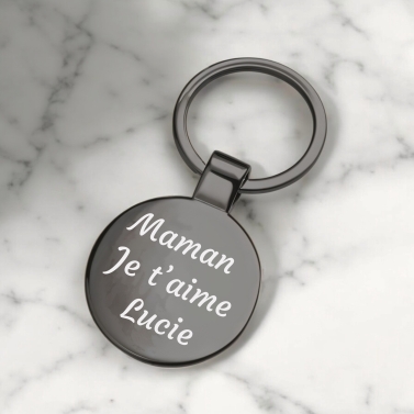 porte clés rond texte à gravé