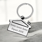 porte clés maison métal chromé texte à graver