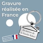 porte clés maison métal chromé texte à graver
