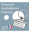 porte clés maison métal chromé texte à graver