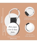 porte clés rond cuir texte à graver