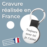 porte clés rond cuir texte à graver