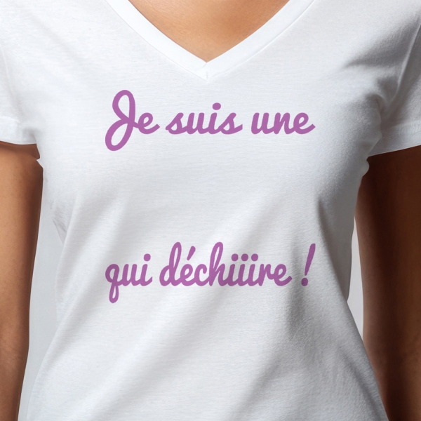 T-Shirt blanc "Je suis une Maman qui déchire"