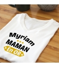 Tee Shirt blanc Je suis une Maman en or