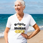Tee Shirt blanc Je suis une Maman en or