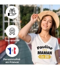 Tee Shirt blanc Je suis une Maman en or