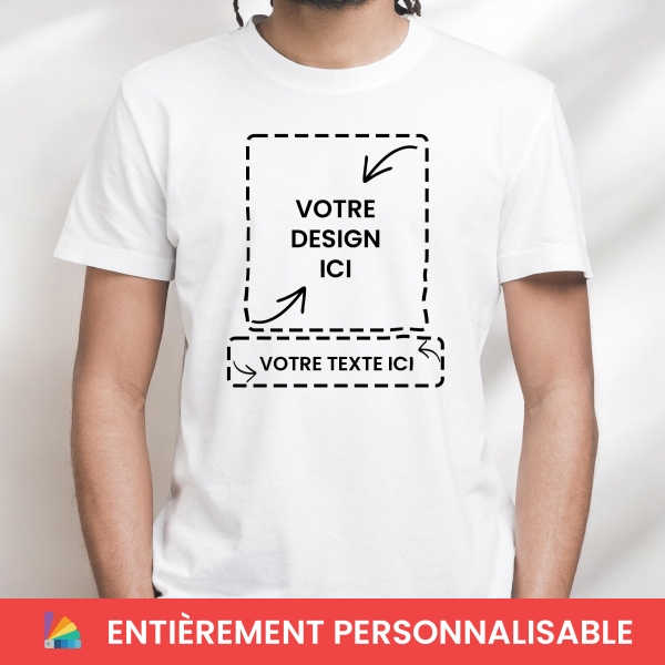 T-Shirt Homme Photo + Texte Personnalisé