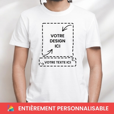 T-Shirt Homme Photo + Texte Personnalisé