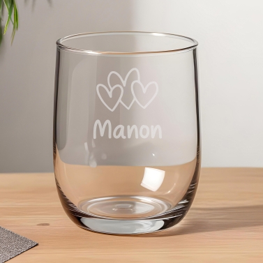 Verre à eau personnalisable - Coeur