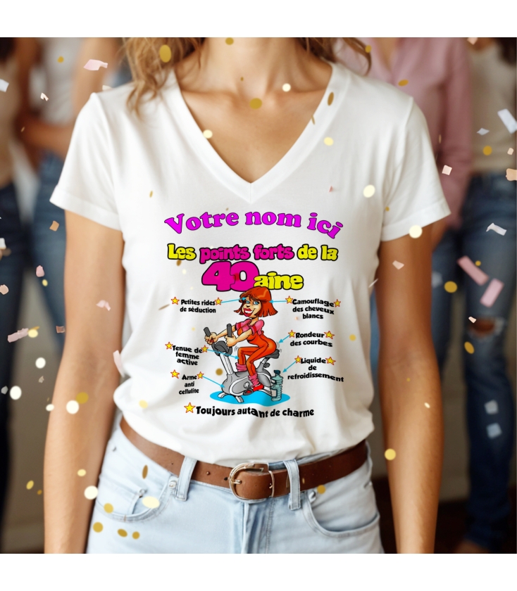 T-shirt femme anniversaire 40 ans personnalisé