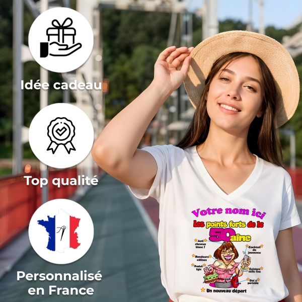 T-Shirt Femme 50 ans à personnaliser