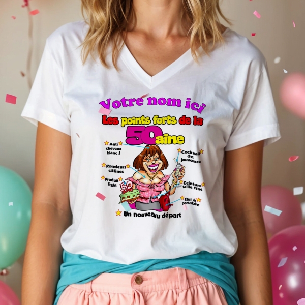 T-Shirt Femme 50 ans à personnaliser