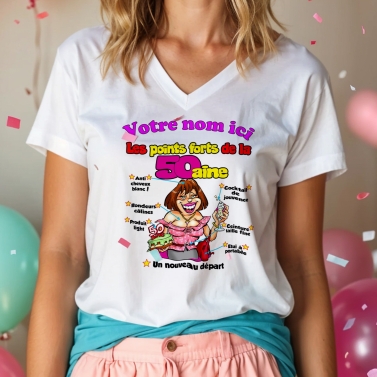 T-Shirt Femme 50 ans à personnaliser