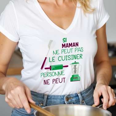 T-shirt "si .... ne peut pas le cuisiner" à personnalisé