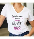 T-Shirt femme "Toutes les femmes naissent égales" à personnaliser