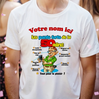 T-Shirt Homme 50 ans à personnaliser