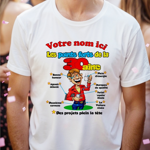 T-Shirt Homme 30 ans à personnaliser