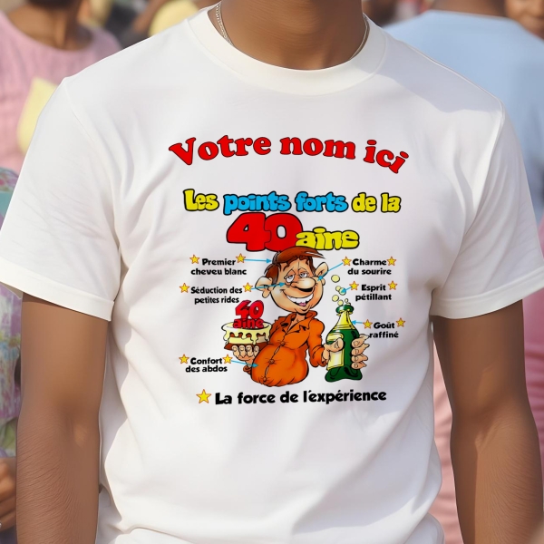 T-Shirt Homme 40 ans à personnaliser