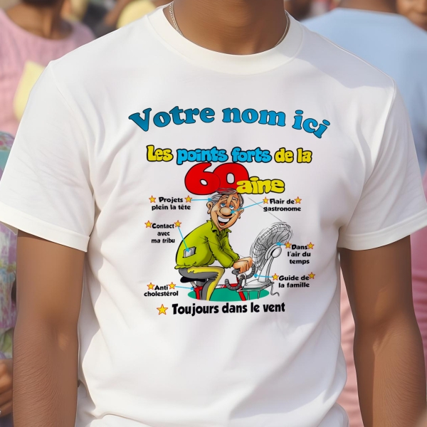 T- Shirt Homme 60 ans à personnalisé