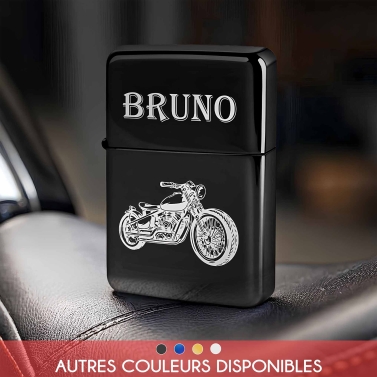 Briquet personnalisé essence couleur - Modèle moto