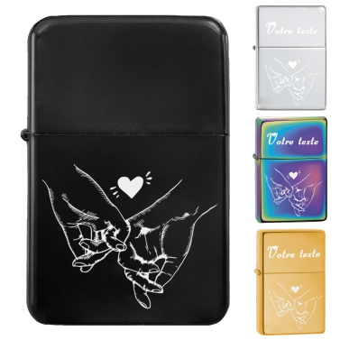 Briquet personnalisé essence couleur - Modèle coeur
