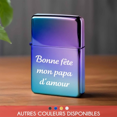 Briquet personnalisé essence texte à graver