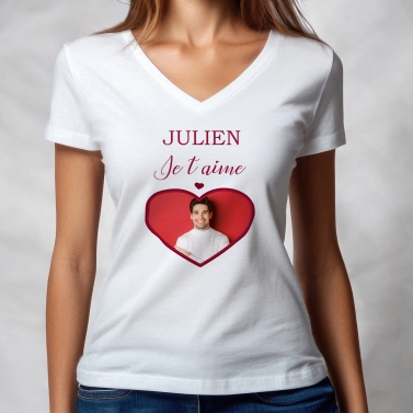 Tee-shirt femme personnalisé photo amoureux