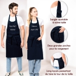 Tablier Brodé navy personnalisé