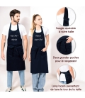 Tablier Brodé navy personnalisé
