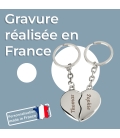 Porte clés coeur brisé à personnaliser