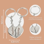 Porte clés coeur brisé à personnaliser