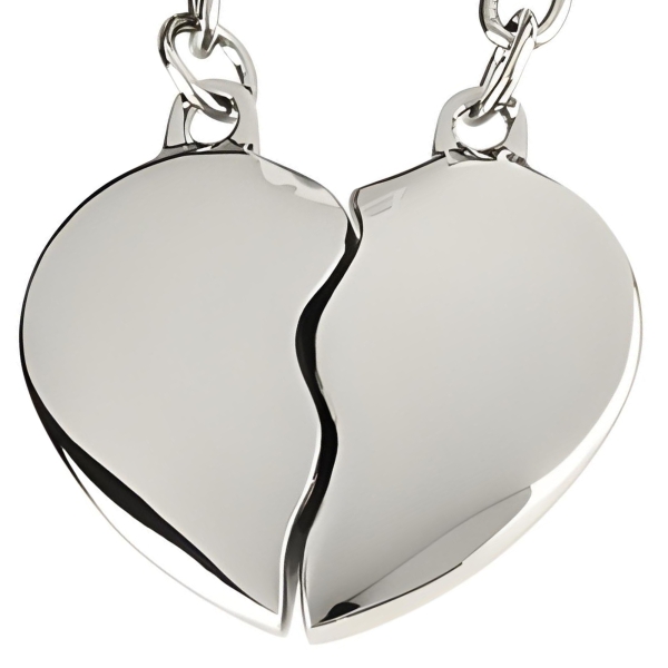 Porte clés coeur brisé à personnaliser