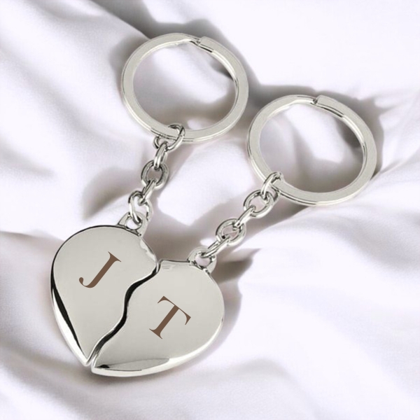 Porte clés coeur brisé à personnaliser